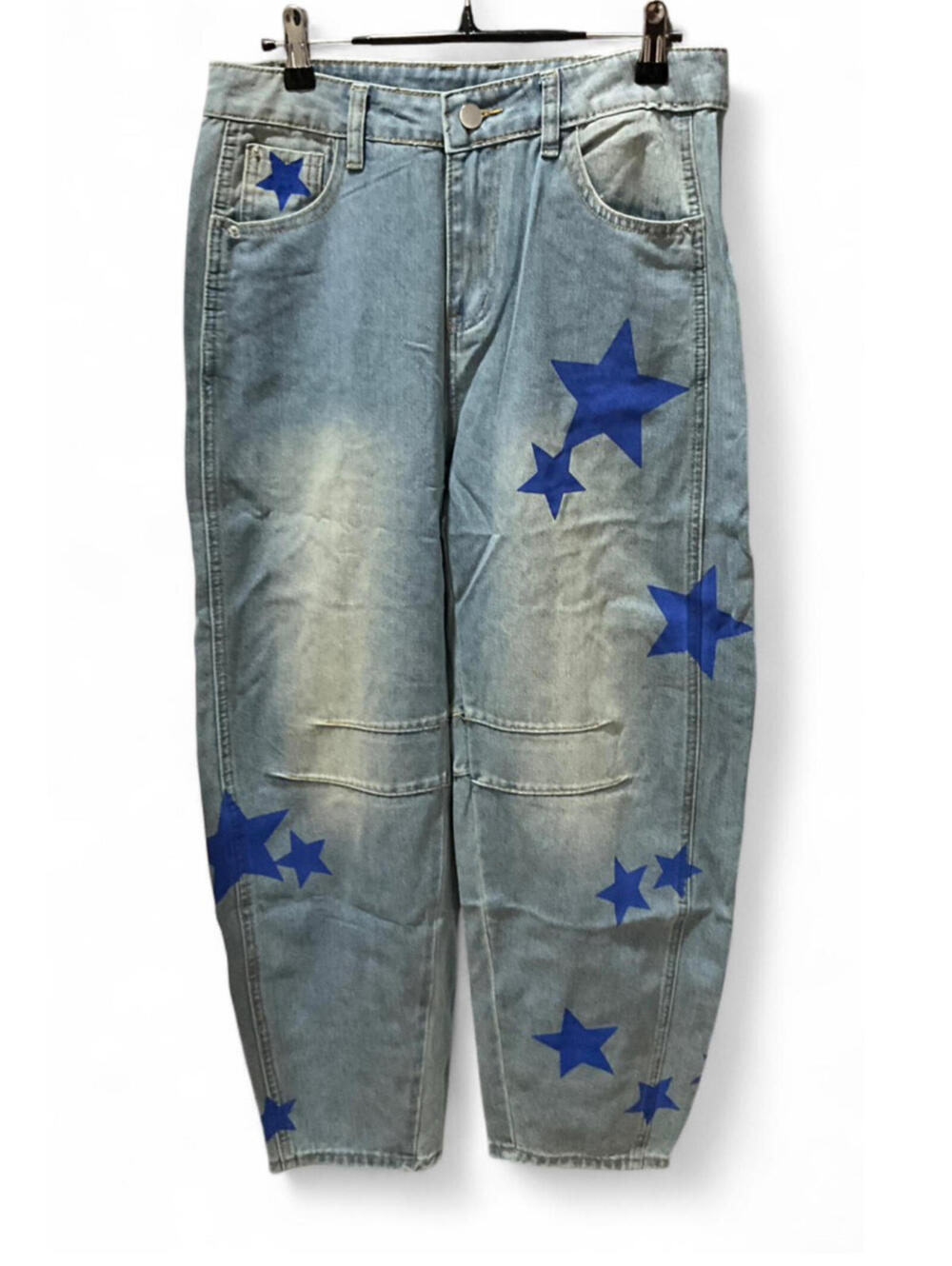 NWT BARREL Y2K SZ M Streetwear High Rise Slouchy Ankle Cropped Denim Star Jeans - Picture 5 of 7